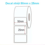 Decal nhiệt 50mm x 25mm x 1000 tem