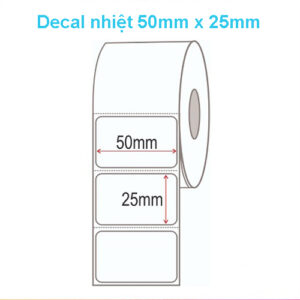 Decal nhiệt 50mm x 25mm x 1000 tem